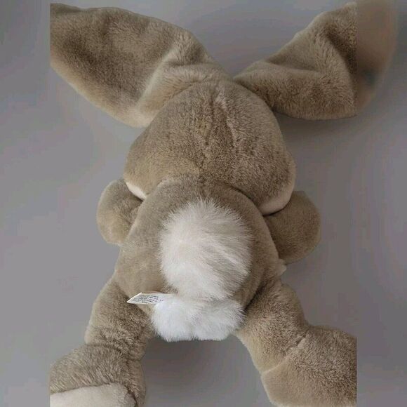 14" vintage Korea Yangjee GRAY TAN WHITE BUNNY RABBIT plush stuffed - Picture 7 of 9